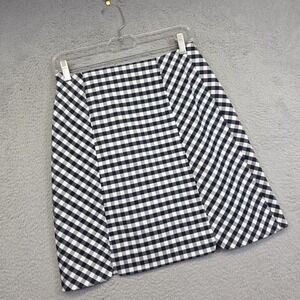 Brooks Brothers Skirts Womens 2 Blue White Gingham Plaid Academia‎ Preppy Mini